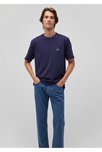 Mavi Μπλουζάκι με τυπωμένο λογότυπο Pro Navy Blue Loose Fit - 0612423-84371