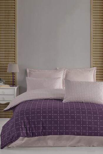 Altınbaşak Lewis Plum Single Duvet Cover Set