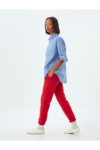 Koton Raised Jogger-Jogginghose mit Schnürung, Taille und Taschen