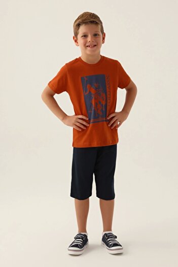 U.S. Polo Assn. Licensed Sword Brown Boy Capri Suit