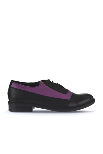 Bueno Shoes Lilac Leather Women's Flat Shoes - Black 01wt2600