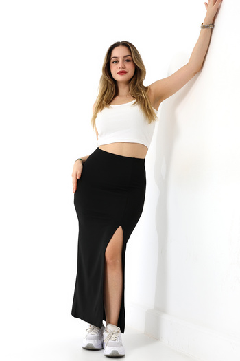 Gugus Maxi cu fantă din piele pentru femei? Lungime Fusta Iarna 92 Cm