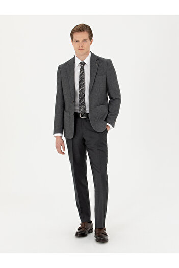 Cacharel Antrasit Slim Fit Yün Karışımlı Spor Ceket 50270156-VR006