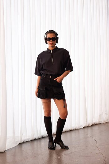 VATKALI Denim Mini Cargo Skirt