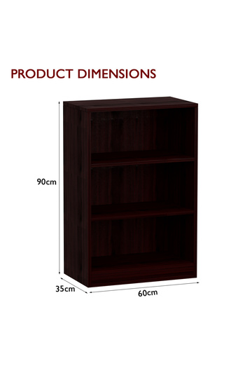 Mahmayi Wooden Storage Display Shelves 3-Tier Freestanding, Dark Walnut