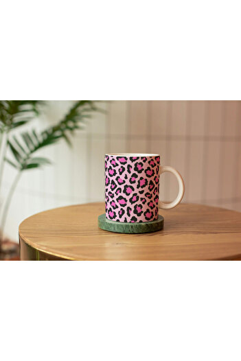 EYBaskı Tasarım Leopard Printed Porcelain Cup