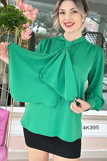 İnce Topuk Jessica Scarf Blouse - 4K395