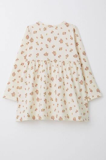 Breeze 1.5-5 Years Girl's Floral Patterned Long Sleeve Dress - Cream