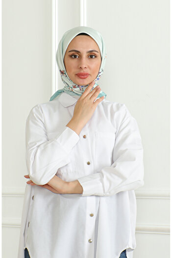 sefamerve Karaca Rayon Scarf 81051-12 Water Green Mint Green