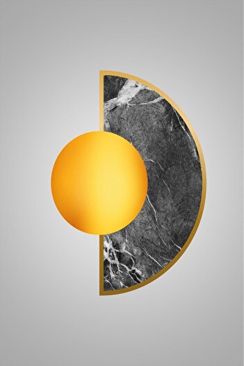 Harikabirev Harikabi̇rev - Gold-Grey Marble Patterned Sojut Kombiní Plexi Framed Mdf Painting Krfz