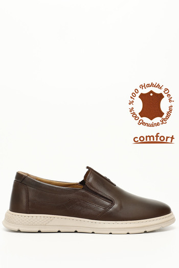GÖNDERİ(R) Men's Brown Antique Lace-Up Genuine Leather Comfort Shoes