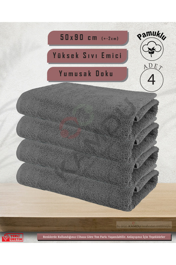 CACON 4 Pieces of Cotton 50X90Cm Athlete's and Hairdresser's Towel - Barber and Hand Face Towel