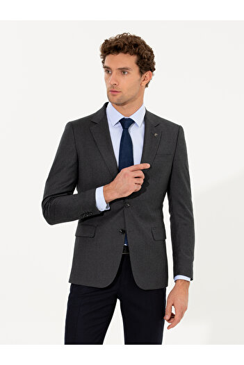 Cacharel Antrasit Slim Fit Ceket 50258858-VR006