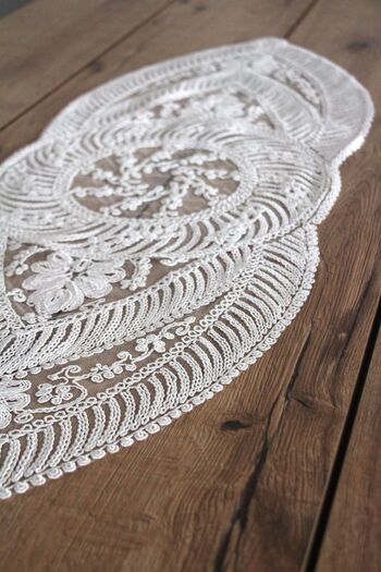 DDHOME Lace Cord Knitted Detail Table Runner Fiskos Cover 100X35 cm 1006-Mortaryvrlk