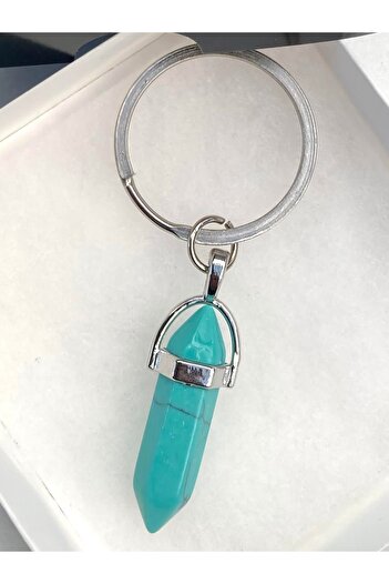 KEHRİBAREVİ KARAMAN Natural Stone Turquoise (Turquoise) Keychain - Success, Faith, Confidence, Focus and Courage