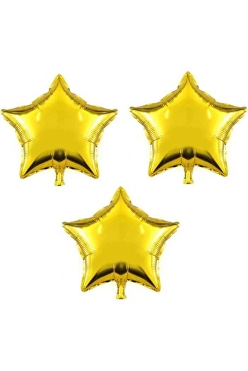 parti uzmanı Star Foil Balloon 3 Pieces Gold