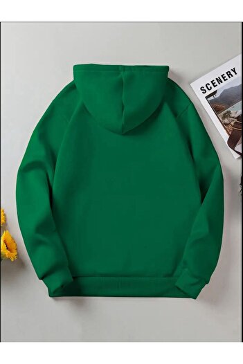 caddekombin Los Angeles Patterned Hooded Pocket Sweatshirt