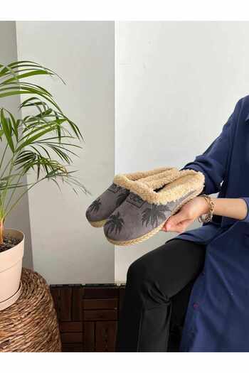 Behtah Kundura Women's Palm Tree Patterned House Slippers Guest Slippers Daily Slippers