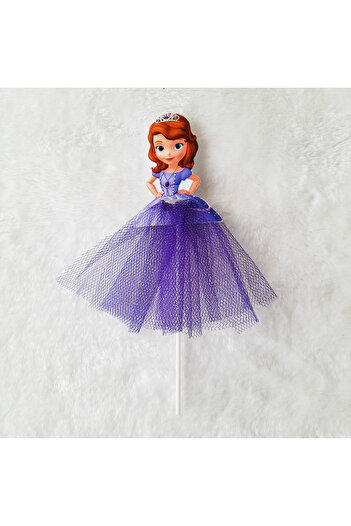 Atolye Doruk Princess Sofia Birthday Cake Toothpick Party Decor (3 Pcs) Cake Stick- Princess Cake Ornament