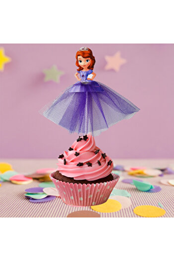 Atolye Doruk Princess Sofia Birthday Cake Toothpick Party Decor (3 Pcs) Cake Stick- Princess Cake Ornament