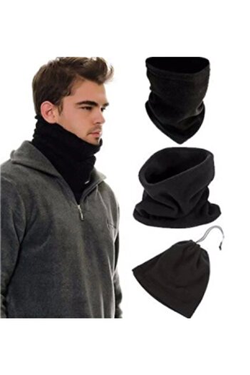 a02teks Winter Fleece Scarf Beanie Neck Gaiter Thermal Neck Warmer Bandana Neck Face Mask Hat