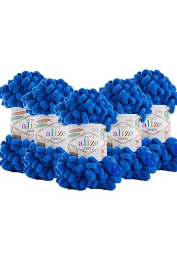 Alize Πλεκτό Χειροποίητο Κλωστή 5 Συσκευασία - 141 Saks Blue - 100 γρ. 9 Mt. Σχοινί πλεξίματος δακτύλων