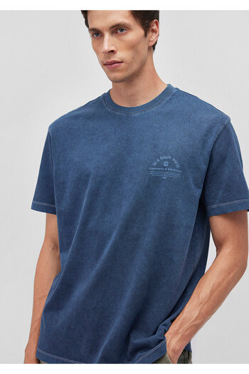 Mavi ΜΠΛΕ ΑΝΔΡΙΚΟ ΚΟΝΤΟΜΑΝΙΚΟ T-SHIRT Σκούρο Ναυτικό 0612400 -70488