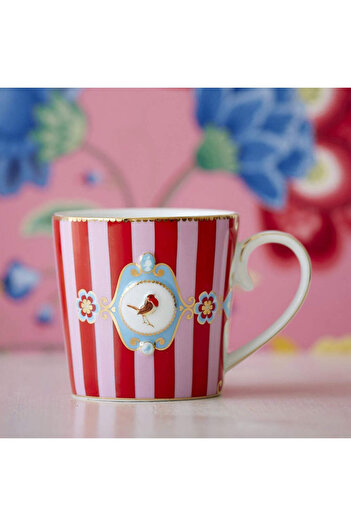 Pip Studio Love Birds Kırmızı Pembe Porselen Kupa 150 Ml