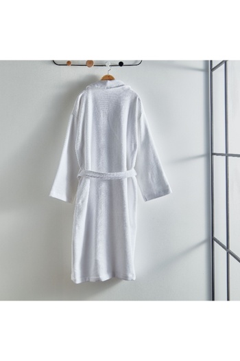 Home Box Luxe Waffle Terry Cotton Bathrobe - Large