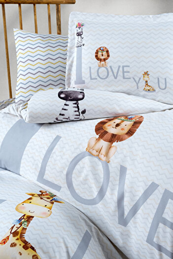 Kanz Ranforce Baby Duvet Cover Set - I Love You