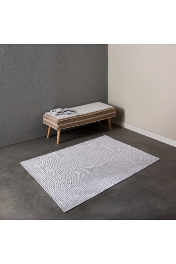 Home Box Allan Snow Recycled Cotton Dhurrie - 155x220 cm