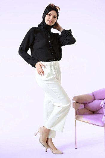 Ferace Women's Hijab Wide Paca Elastic Waist Trousers