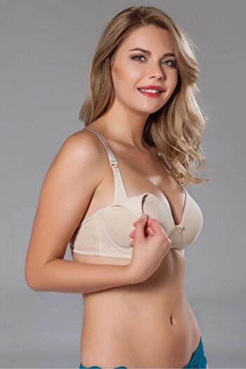 MOONLİGHT Moonlight 10877 Nude Cotton Non-wired Covered Nursing Bra