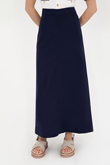 U.S. Polo Assn. Women's Navy Blue Maxi Length Woven Skirt 50282403-Vr033