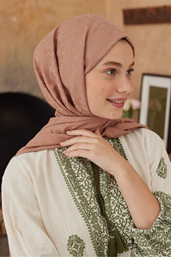 Modakaşmir Σάλι με μοτίβο φασολιών σειράς Silky Jacquard