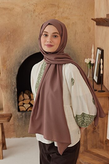 Modakaşmir Σάλι με μοτίβο δαχτυλιδιών της σειράς Soft Jacquard