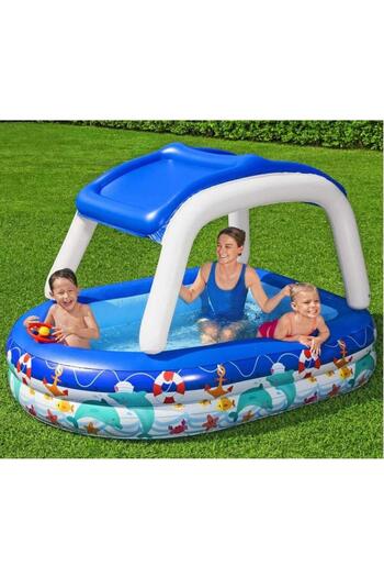 BESTWAY Large rectangular family inflatable swimming pool 213 x 155 x 132 cm