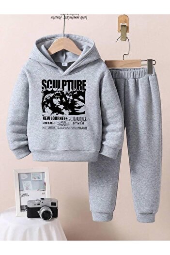BENROMA Unisex Kids Tracksuit Set - Face Printed, Oversize Fit