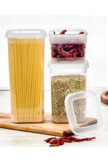Kapris White Food Container - Set of 3 (1700ml 1100ml 500ml)