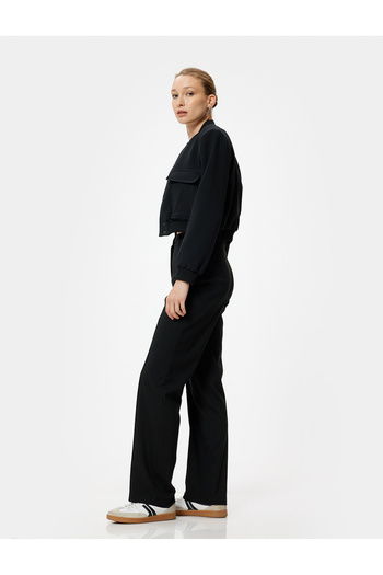 Koton Standard Waist Ribbed Detailed Palazzo Pants