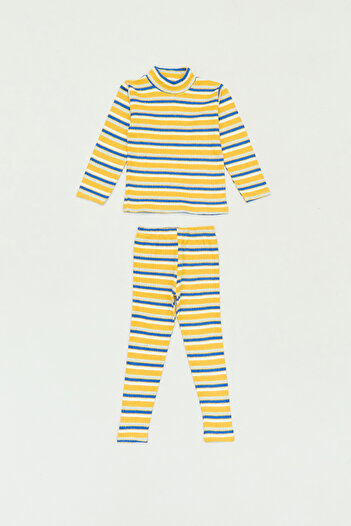 Fulla Moda Striped Stand Collar Set for Girl