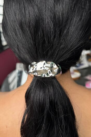 TAKIŞTIR Silver Color Metal Rubber Buckle