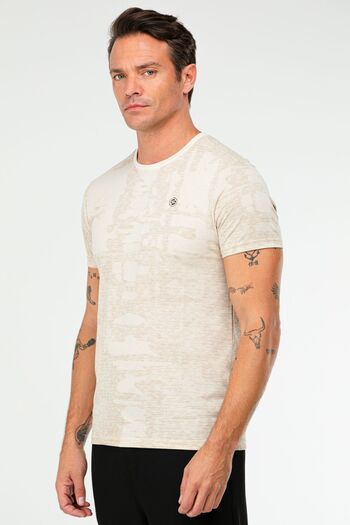 speedlife Beige Regular O Neck Basic Short Sleeve Men's T-Shirt Xf1703