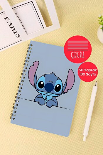 Anime Marketi Stiç Temalı A5 Spiralli Okul Defteri 50 Yaprak 100 Sayfa - Çizgili