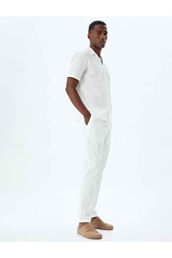 Koton Cotton Chino Trousers - Pocket Detail and Waist Laces