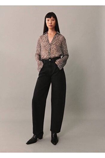 MANGO Woman Leopard Print Fluid Shirt