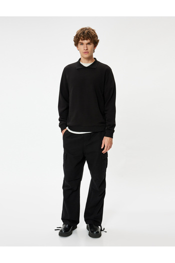 Koton Φούτερ Polo Neck - Μακρυμάνικο, Ανυψωμένο, Μείγμα βαμβακιού