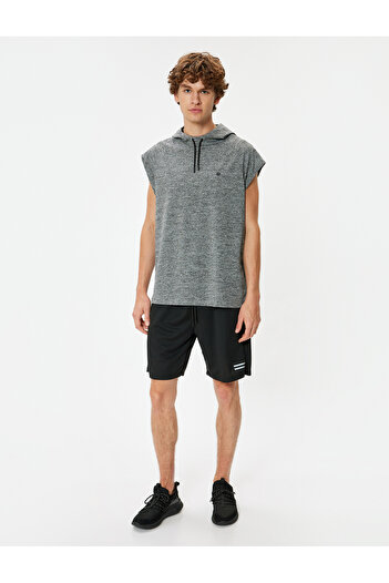 Koton Printed Sports Shorts - Lace-up Waist and Pocket Detail