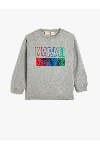 Koton Φούτερ με λαιμόκοψη με άδεια Marvel Cotton Blended