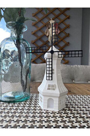 Root Made Yel Değirmeni Tealight Mumluk Dekoratif Konsol Sehpa Süsü